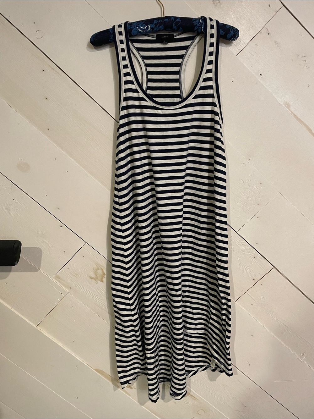 J. Crew Striped Racerback Tank Dress - Navy & White